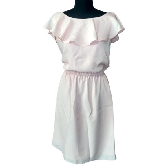 Gianni Bini Dresses & Skirts - Gianni Bini Medium Baby Pink Ruffle Midi Waisted Lined Dress